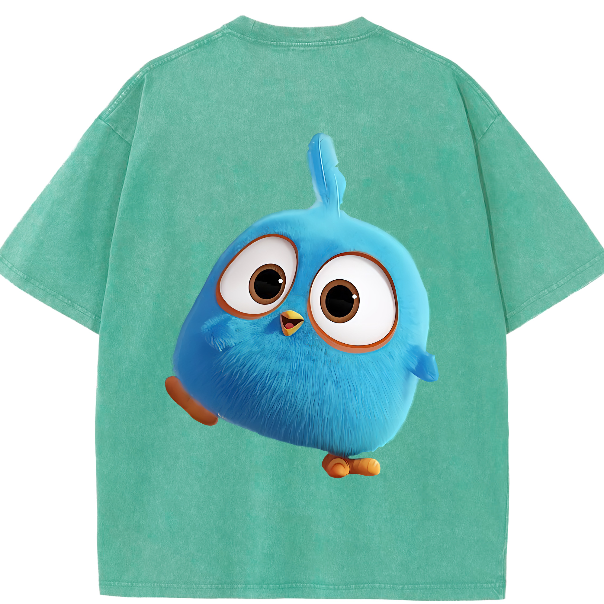 （画像用） Angry Birds アングリーバード 綿100% ヴィンテージ風 半袖Tシャツ（背面プリント）